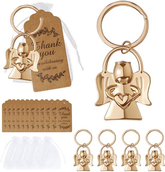 Keychain - Angel pendant for men and women - Baby shower gift - Key ring - Party favor - Souvenir gift - 5 pieces