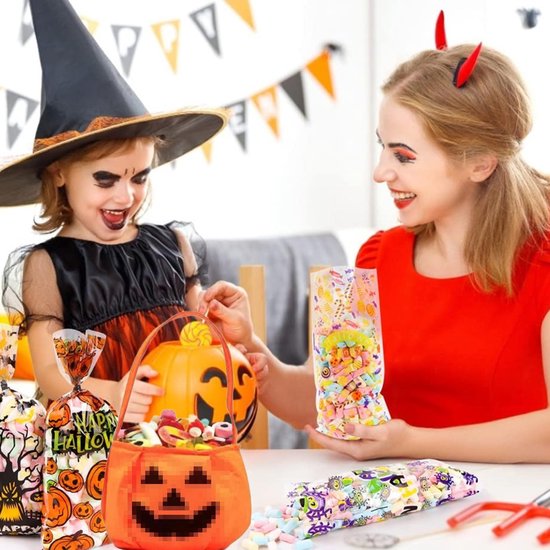 2-Pack Halloween Pumpkin Candy Bags - Halloween Pumpkin Bag Magic Candy Bags - Candy Bags - Pumpkin Collection Bags - Suitable for Halloween Party Masquerade Decorations