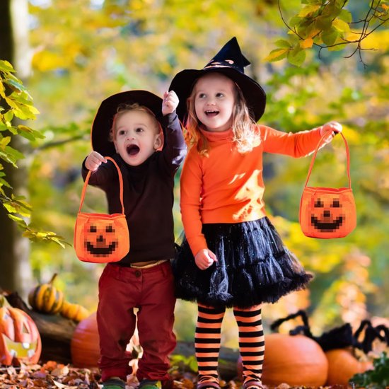 2-Pack Halloween Pumpkin Candy Bags - Halloween Pumpkin Bag Magic Candy Bags - Candy Bags - Pumpkin Collection Bags - Suitable for Halloween Party Masquerade Decorations