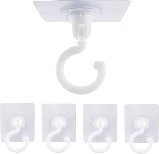 5-pack self-adhesive hooks - Extra strong adhesive hooks - Transparent wall hooks - Self-adhesive - No drilling required - Suitable for bathroom, kitchen, office, bedroom