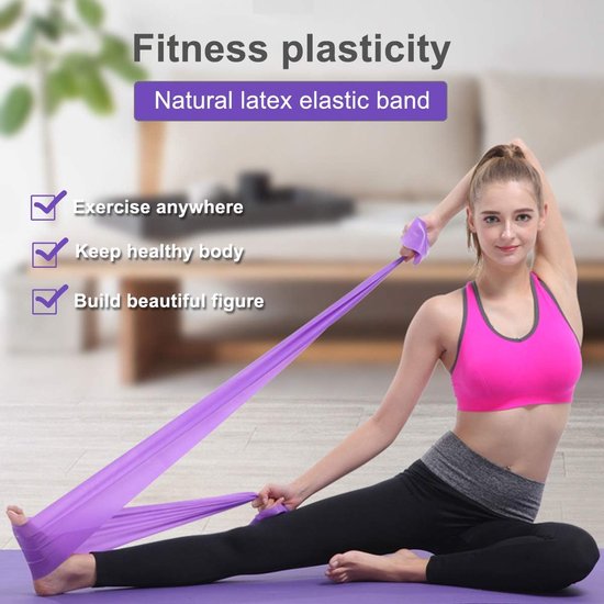 Set of 2 resistance bands - 1.5 m x 15 cm - Stretchable bands for yoga, pilates, strength training, physiotherapy and rehabilitation