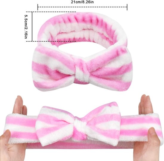 4-Piece Headbands for Women - Bow Headbands - Headbands - Suitable for Spa - Facial Cleansing - Makeup - Shower & Spa