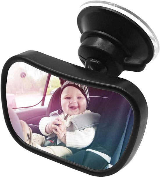 Car rearview mirror - 1 mirror with 2 brackets - Backseat baby car rearview mirror - Child rearview mirror - Child safety mirror - Adjustable car rearview mirror - 360° rotatable