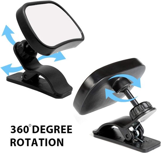 Car rearview mirror - 1 mirror with 2 brackets - Backseat baby car rearview mirror - Child rearview mirror - Child safety mirror - Adjustable car rearview mirror - 360° rotatable