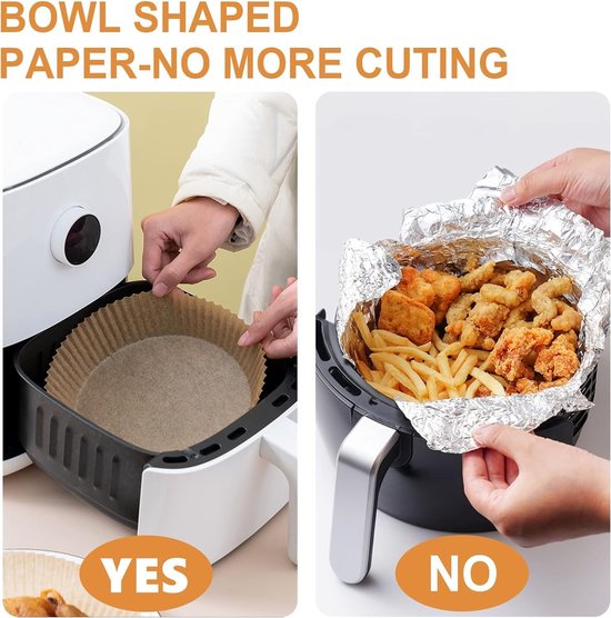 100 Airfryer Baking Pans - Round Baking Pans 23cm - Food Safe - BPA Free - Non-Stick Airfryer Pans - Easy to Clean - Suitable for Airfryers from 3-8 litres