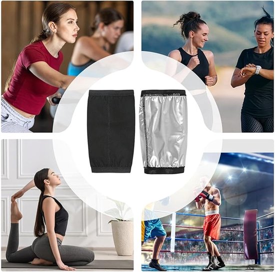 2-Pack Arm Sweatbands - Adjustable Compression Socks - For Training - Arm Trainer with Sauna and Sweat Function - For Training and Sports for Men and Women