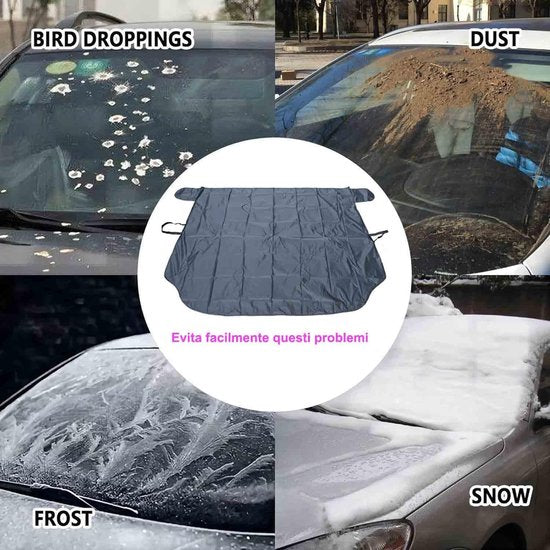 Windshield Cover - 147*90cm Winter Car Windshield Cover - Antifreeze Window Snow Cover - Car Anti-Ice and Antifreeze Snow - Black