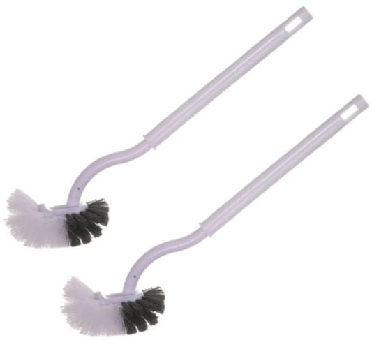 Toilet brushes - (2 pieces) - Toilet brush with rim cleaning brush - Curved toilet brush - Hanging toilet brush - S-shaped curved toilet brush