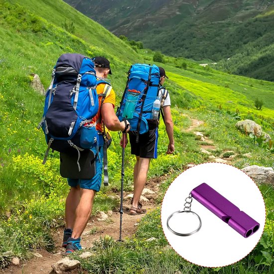Emergency Whistles - Set of 2 - Emergency Whistles - Whistles - Safety Whistles for Survival - With Key Ring - Suitable for Camping, Hiking and Boating