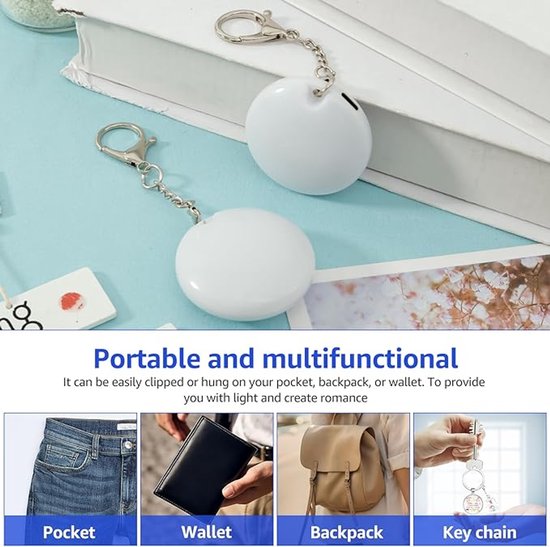 Night Light - With Automatic Sensor Function - Keychain - Gift for Girls and Women - Accessory for Women's Handbag（2 Lights）