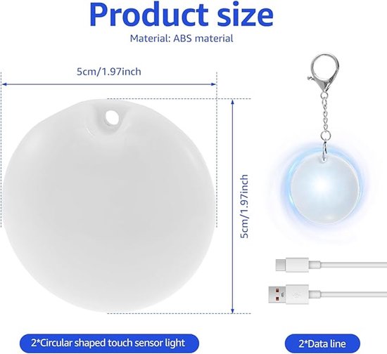 Night Light - With Automatic Sensor Function - Keychain - Gift for Girls and Women - Accessory for Women's Handbag（2 Lights）