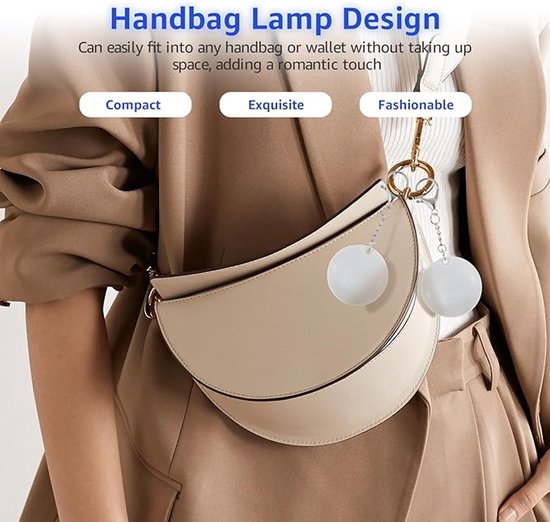 Night Light - With Automatic Sensor Function - Keychain - Gift for Girls and Women - Accessory for Women's Handbag（2 Lights）