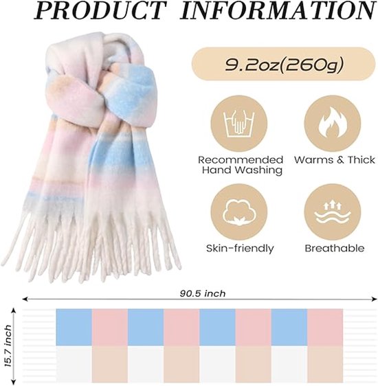 Warm scarf - Colorful winter scarves for women - Warm and thick knitted scarves - Blanket scarves - Stylish Christmas gifts - Gifts for her