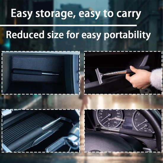 Rearview Mirror Wiper Blades - 2-Piece Set - Telescopic Rearview Mirror Wiper Blades - Portable Wiper Blades - Telescopic up to 98cm - Portable Cleaning Tool for All Vehicles (Black)