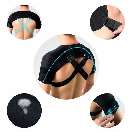 Shoulder Brace - Shoulder Support Brace for Sports - Double-Sided Adjustable & Breathable - Compression and Stability for Both Shoulders - L/XL