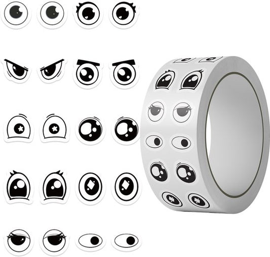 Stickers - DIY Stickers - 500 Sheets/Roll - Small Emoji Eye Stickers - DIY Journaling Supplies - Decorative Sealing Stickers - Envelope Stickers - Creative Gifts