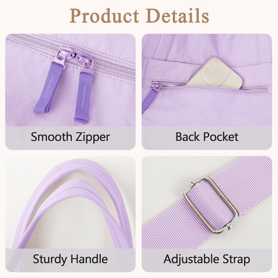 Sports Bag - Waterproof Travel Bag - 24 Liter Carry Bag - Zippered - Lightweight & Durable - Suitable for Gym, Training & Travel（Purple）