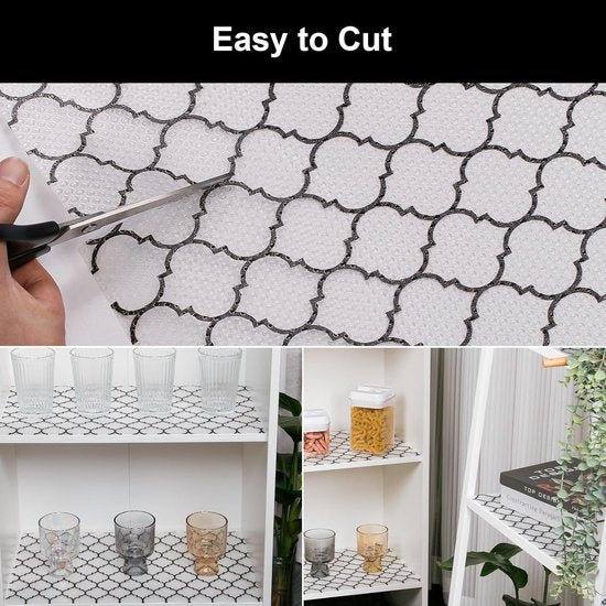 Drawer Mat - Kitchen Drawer Mat - Kitchen Cabinet Shelf Protector - Non-Adhesive, Waterproof EVA Drawer Mat, Easy to Cut to Size for Refrigerator, Cabinet or Chest of Drawers (Black, 11.8"W x 78.7"L)