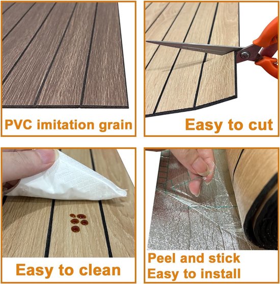 Self-adhesive 3D Wall Panel - Smoked Wood Look - PVC Plank 300x40 cm for Wall & Ceiling - Soundproof