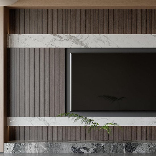 Self-adhesive 3D Wall Panel - Smoked Wood Look - PVC Plank 300x40 cm for Wall & Ceiling - Soundproof