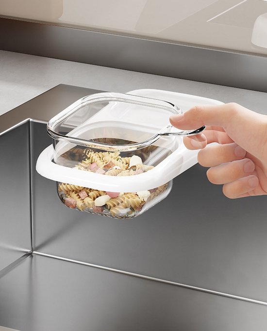 Sink Strainer & Drip Rack - With Suction Cup & Removable Strainer Tray - For Vegetables & Food Leftovers - White