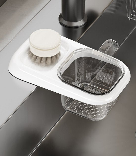 Sink Strainer & Drip Rack - With Suction Cup & Removable Strainer Tray - For Vegetables & Food Waste - Black