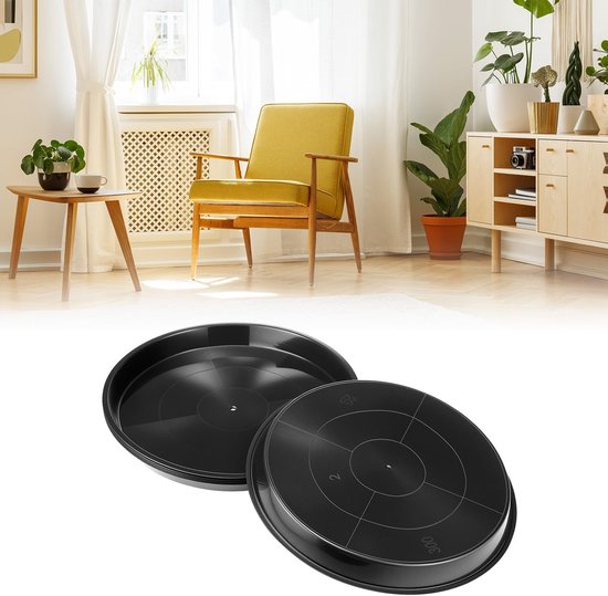Plant bowls - 6 pieces - Round plant bowls - For flower pots, garden bowls and planters - Black