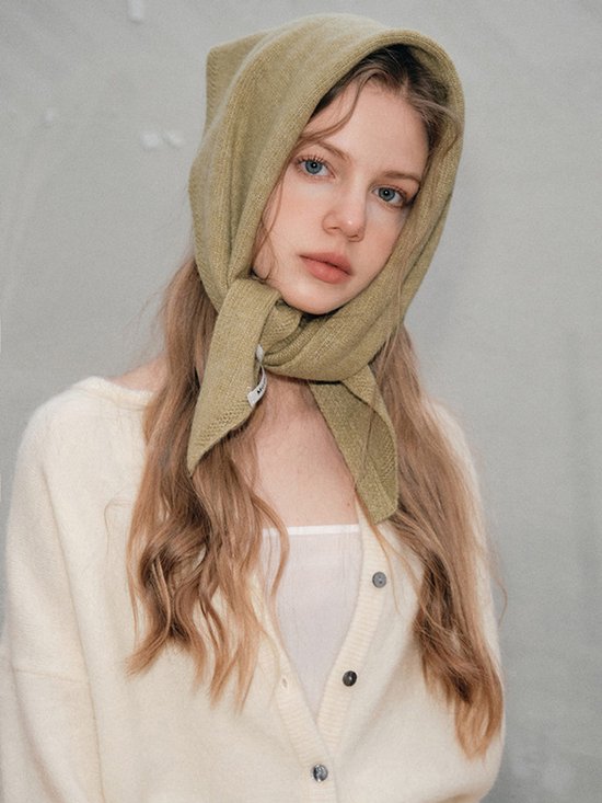 Triangular Knitted Scarf - Soft Acrylic Fabric - As a Scarf, Shawl or Blanket - In Solid Colors - Black