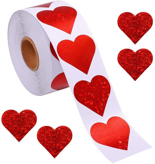 500 Heart Stickers – Valentine's Day Decoration – Heart-shaped Wall Stickers – Sticker Accessories for Birthdays, Parties and Special Occasions