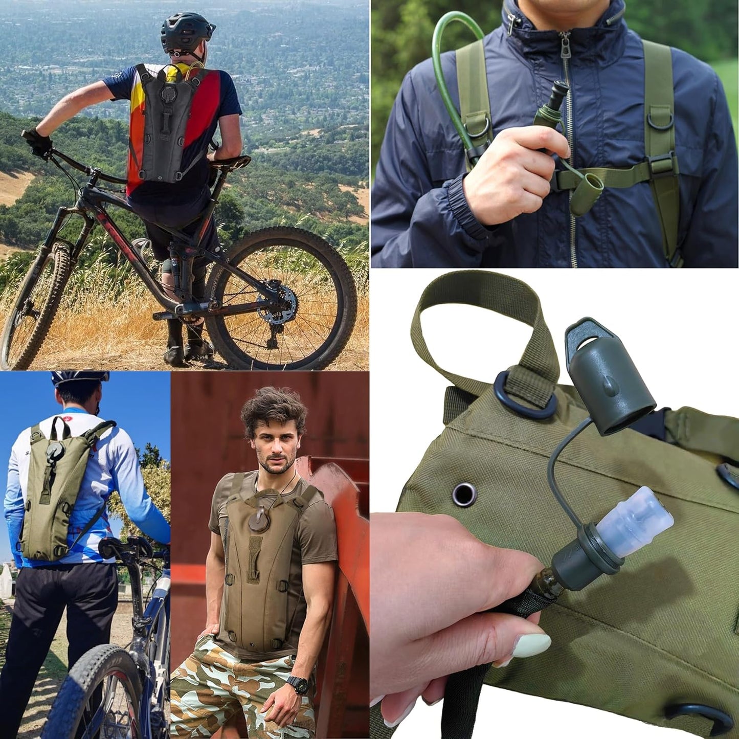 Water Bag–Water Storage–Hydration Backpack–Camping & Hiking–Food Grade Portable Water Bag–3L–Military Green