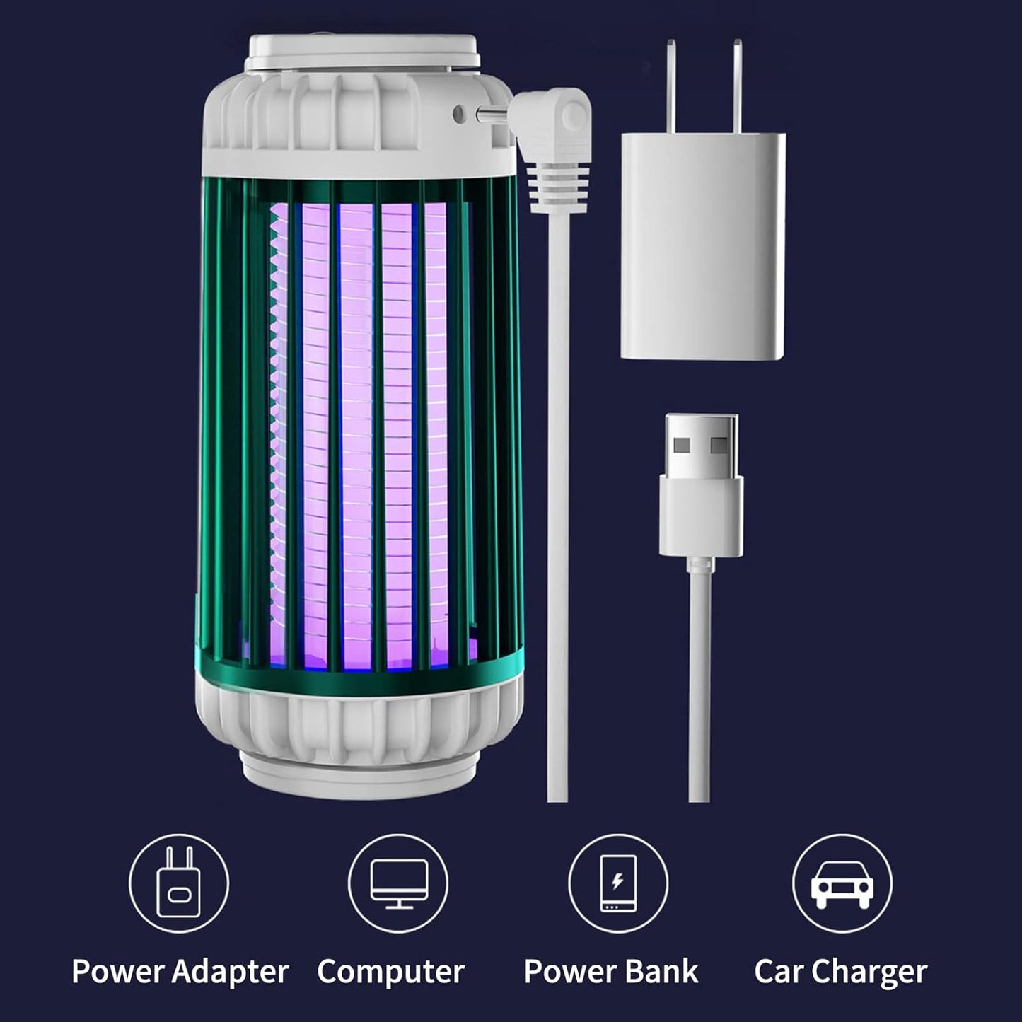 USB Mosquito Killer – Wall & Desk Lamp with Night Light Function – Electric Mosquito Lamp for Home, Bedroom, Outdoors and Camping