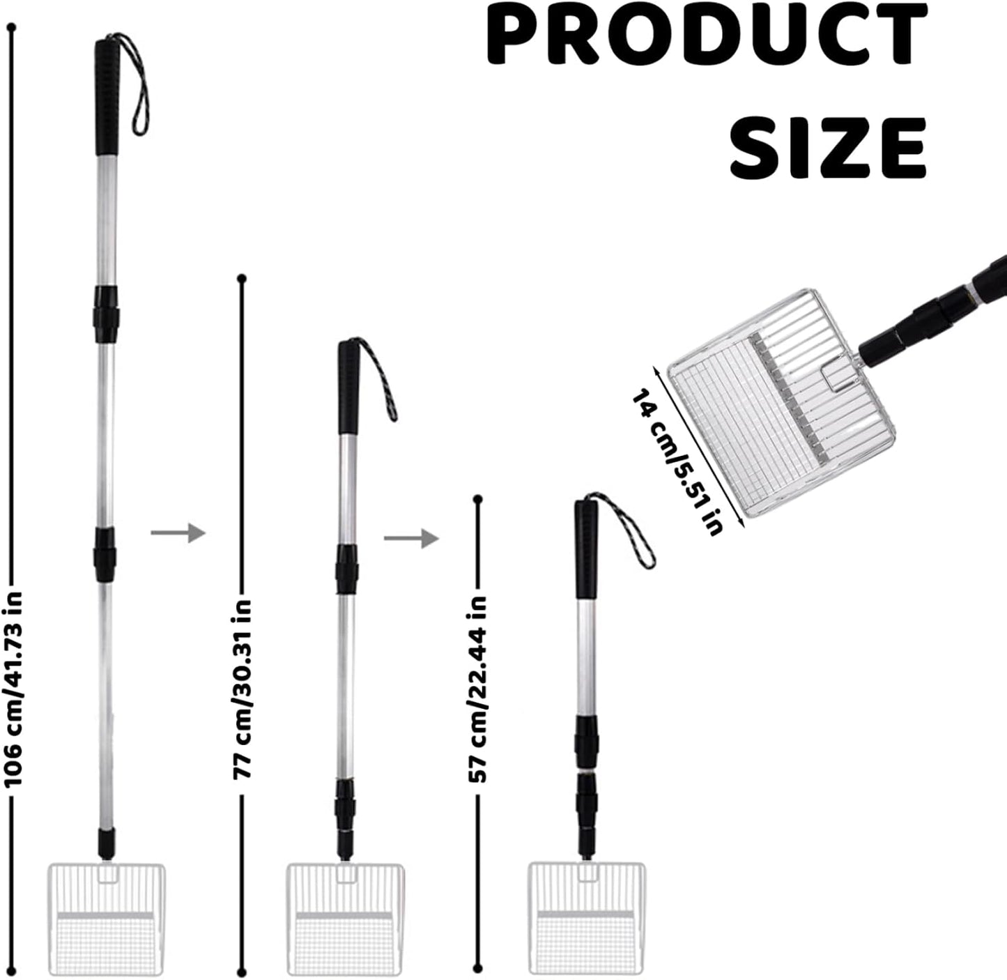 Cat Litter Scoop - Retractable - Metal - Portable - Multifunctional - 1st