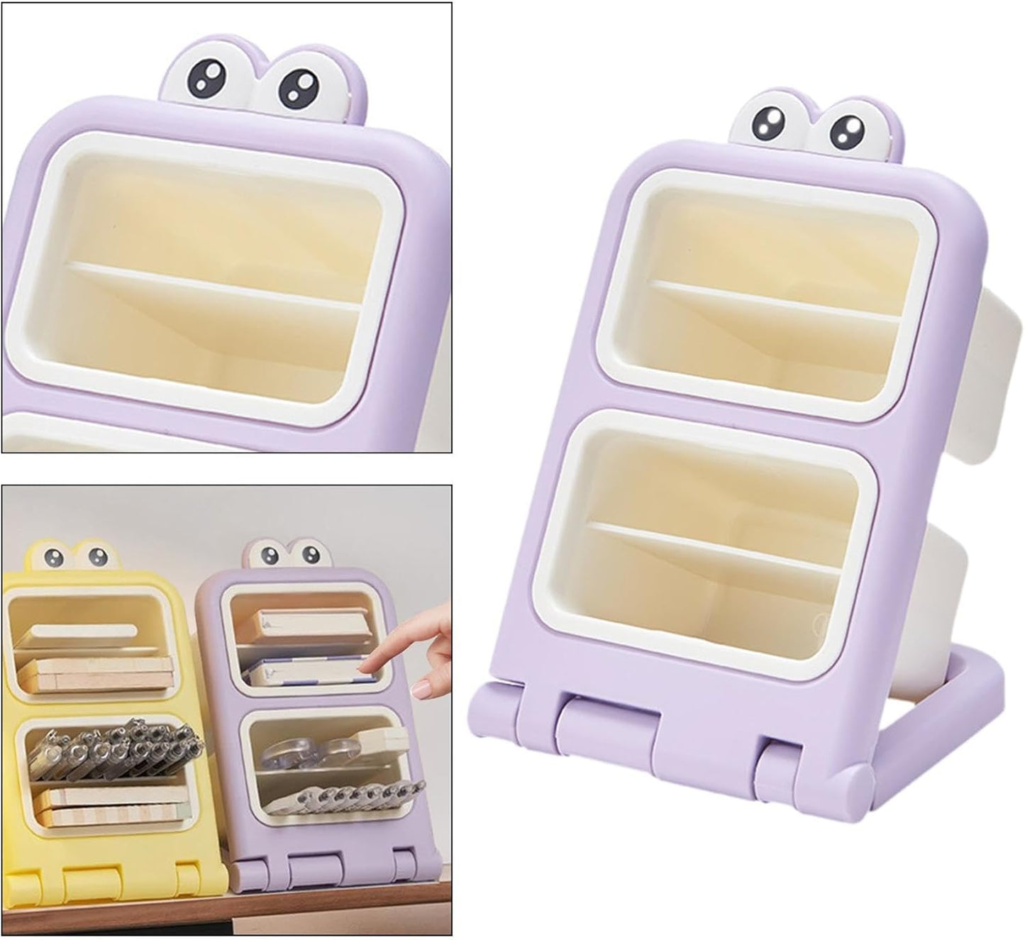 Storage Box - Fun Desk Decorations - Plastic Storage Bucket - Purple - 1 Pack