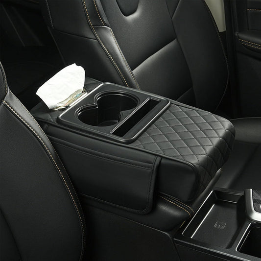 Car Key Box - Car Armrest Mat - Car Accessory Storage Mat - Wear-resistant and Anti-Fouling - Armrest Box Mat - Black