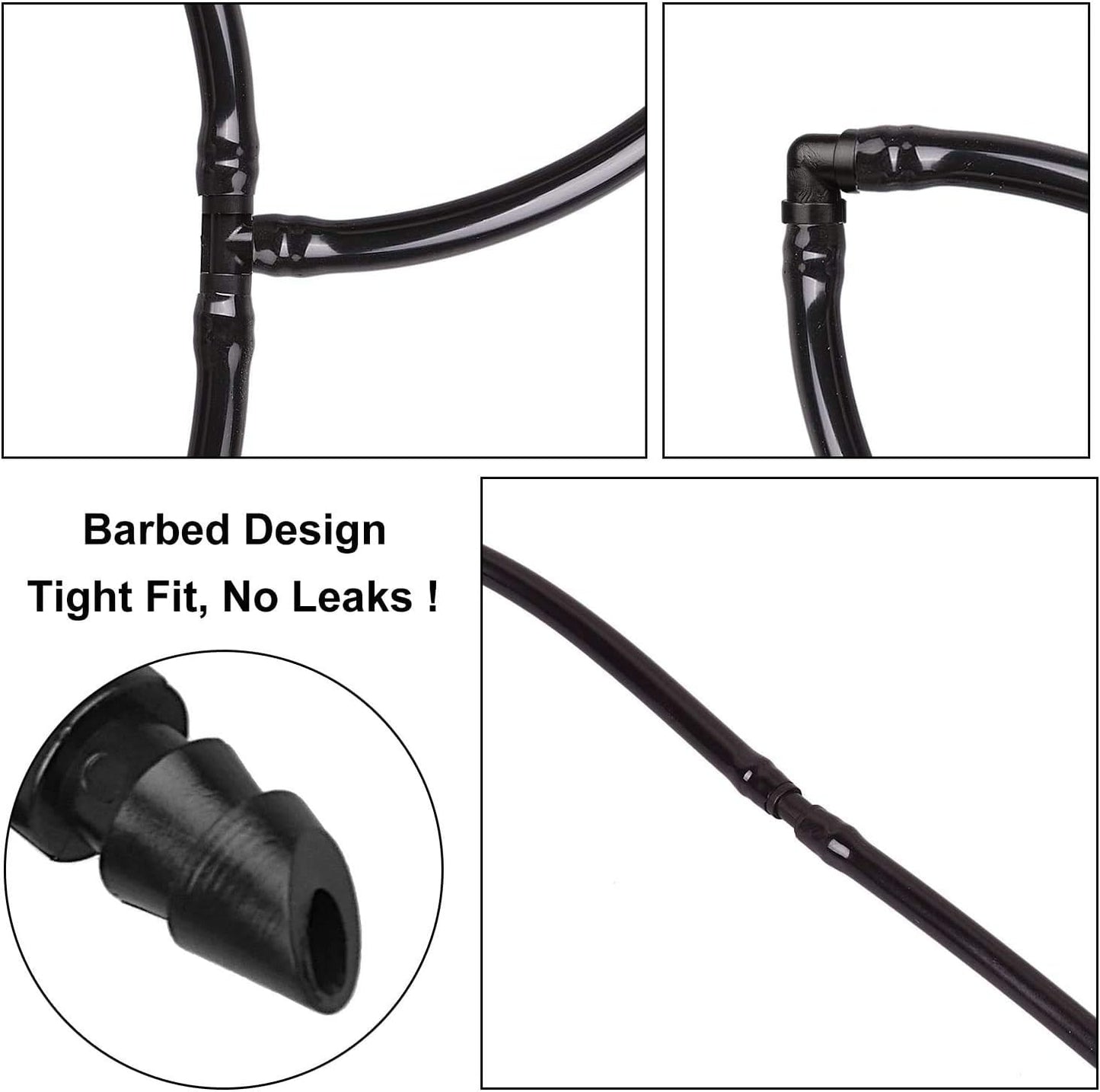 50 pieces drip irrigation 1/4' barb elbow fittings, barb connectors fit universal 1/4 inch hoses, irrigation elbow for sprinkler system