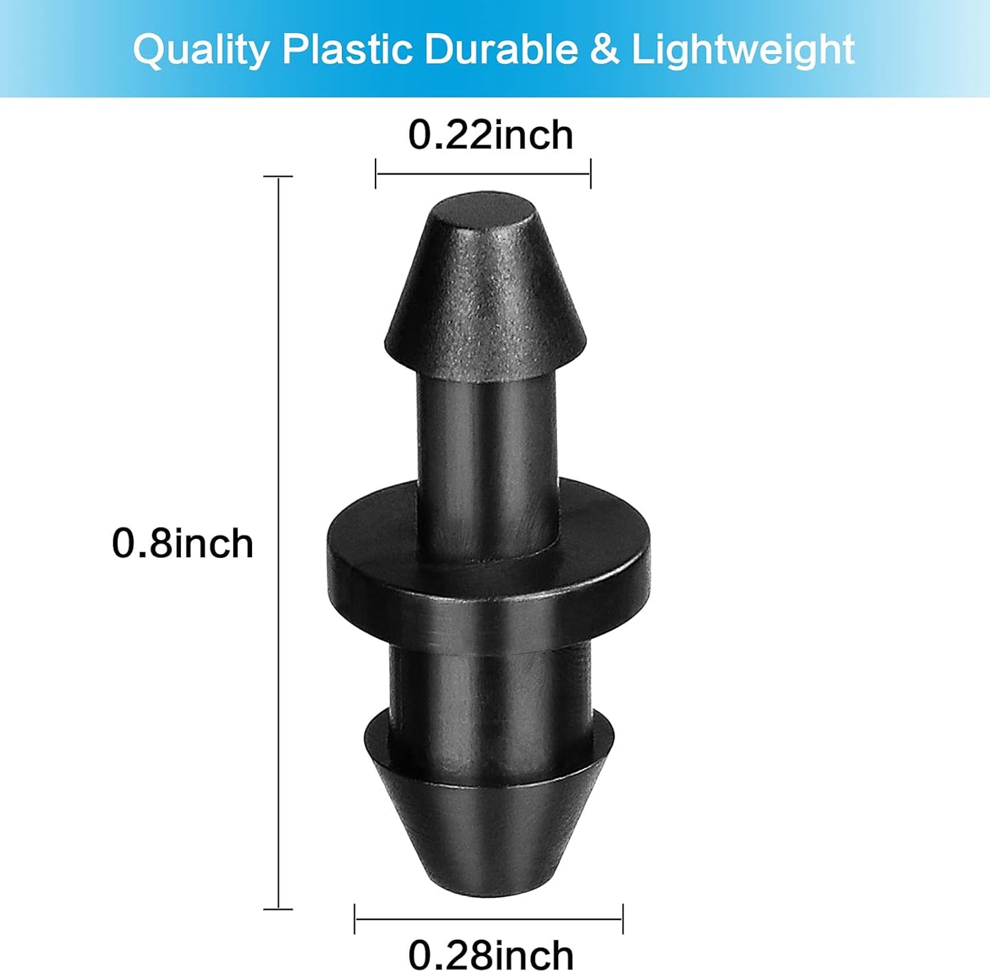 50 pieces 1/4" drip hose fittings end plug, 1/4" drip irrigation with barb end closure for garden sprinkler systems