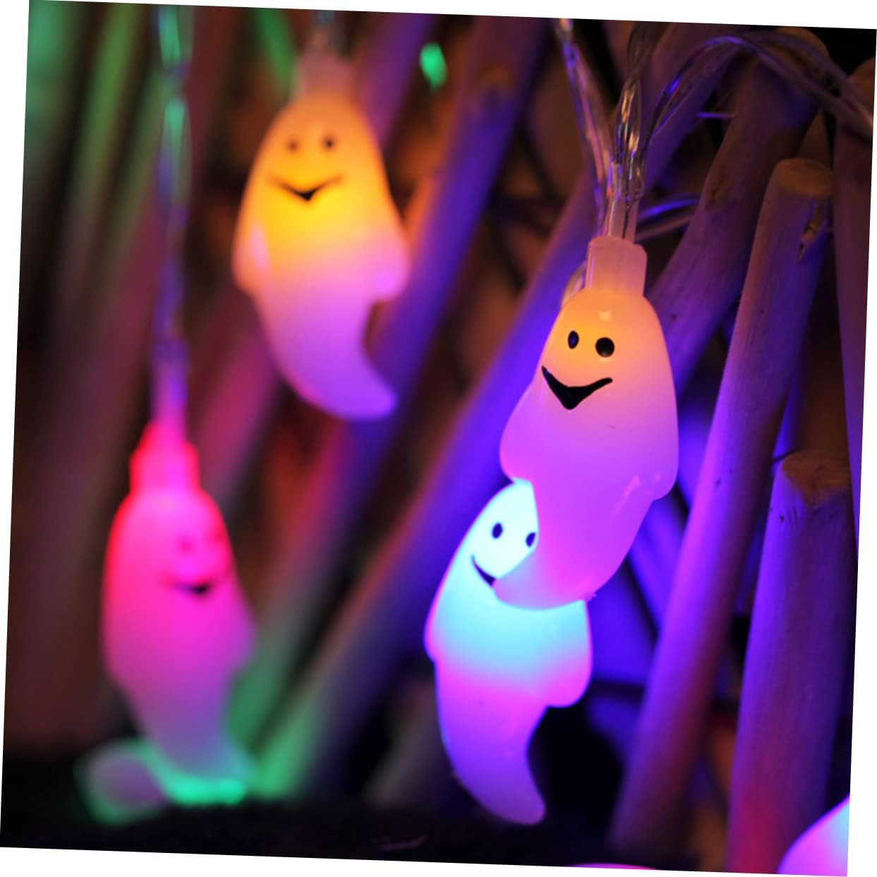 pc. LED Ghost String Light for Halloween Lights, USB Powered, Flashing Modes, Decorative Lighting for Home Parties and Events