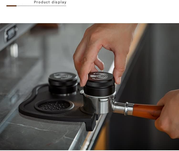 NEOUZA Espresso Coffee Tamper Mat Powder Press Pad Double Slot Powder Filling Press Pad Multi-Color (Large, Black)
