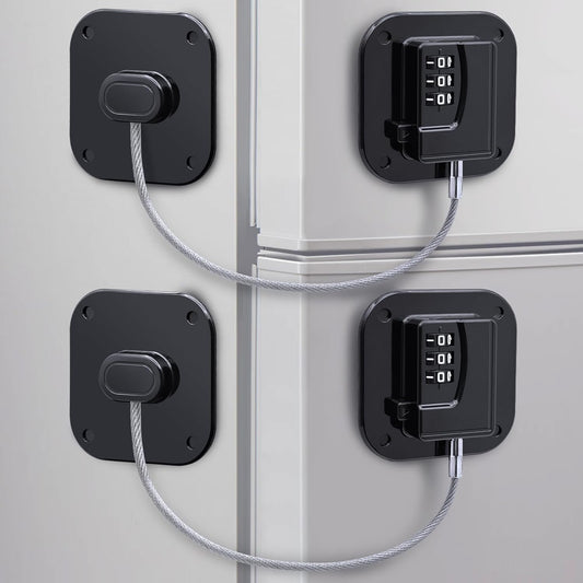 Child Lock Window Locks Refrigerator Locks - Suitable for Baby Safety - High Quality Child-Proof Refrigerator Locks - Strong Self-Adhesive No Drilling Required Window Drawer Cabinet - Pack of 2