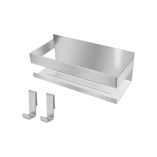 Shower Shelf - No Drilling Required - Strong 3M Self-Adhesive Wall Shelf No Drilling Required - Stainless Steel - Neat Storage Basket for Shampoo and Gel - Shower Organizer - 1 Pack Silver