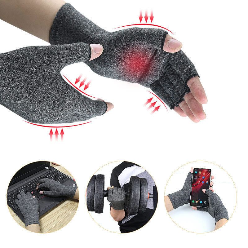 Rheumatism Gloves - Compression Gloves - Unisex - Osteoarthritis - Rheumatism - Arthritis - Repetitive Strain Injury- Carpal Tunnel Syndrome- S - Gray