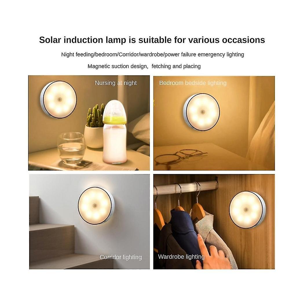 Night light - Wireless - Motion detector light - Wireless light - USB rechargeable light - Rechargeable wall lamp for the hallway