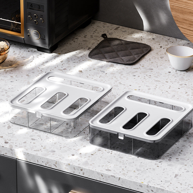 Transparent Bag Storage Box - Plastic Dispenser for Sandwich Bags & Freezer Bags - Kitchen Drawer Organizer