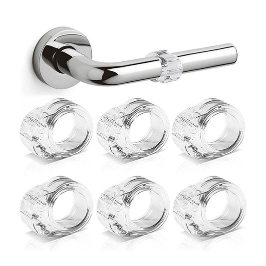 Door Handle Protectors White - Set of 6 - Door Stopper for Latch - Wall Protection - PVC Bumpers