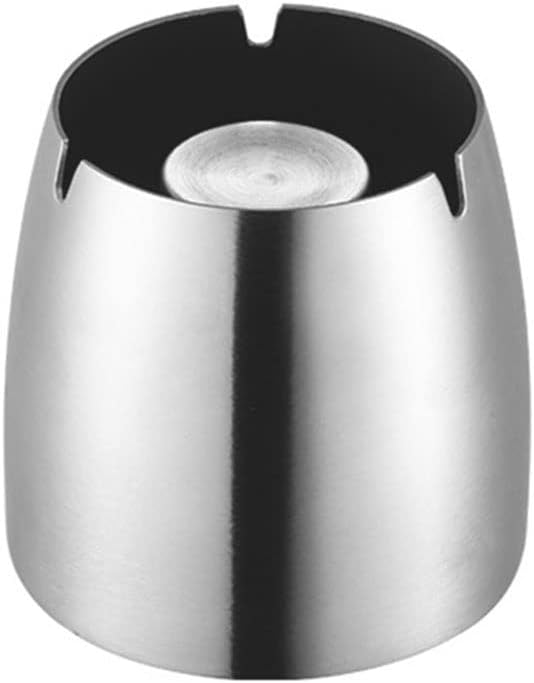 Stainless Steel Ashtray with Lid - Silver - Ø 9 cm - Wind Ashtray for Outdoor & Indoor Use - Storm Ashtray