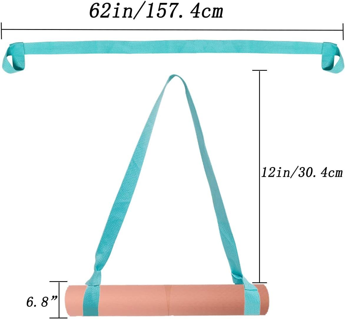 Adjustable Yoga Mat Carry Strap, Easy Cinch Shoulder Sling for Yoga Mats, Pilates Mats and Fitness Gear, Light Blue