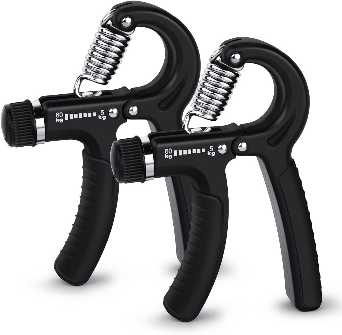 2 Pack Adjustable Hand Grip Strengtheners, Forearm Exercisers with 5 to 60 kg Resistance for Hand Training, Fitness and Rehabilitation