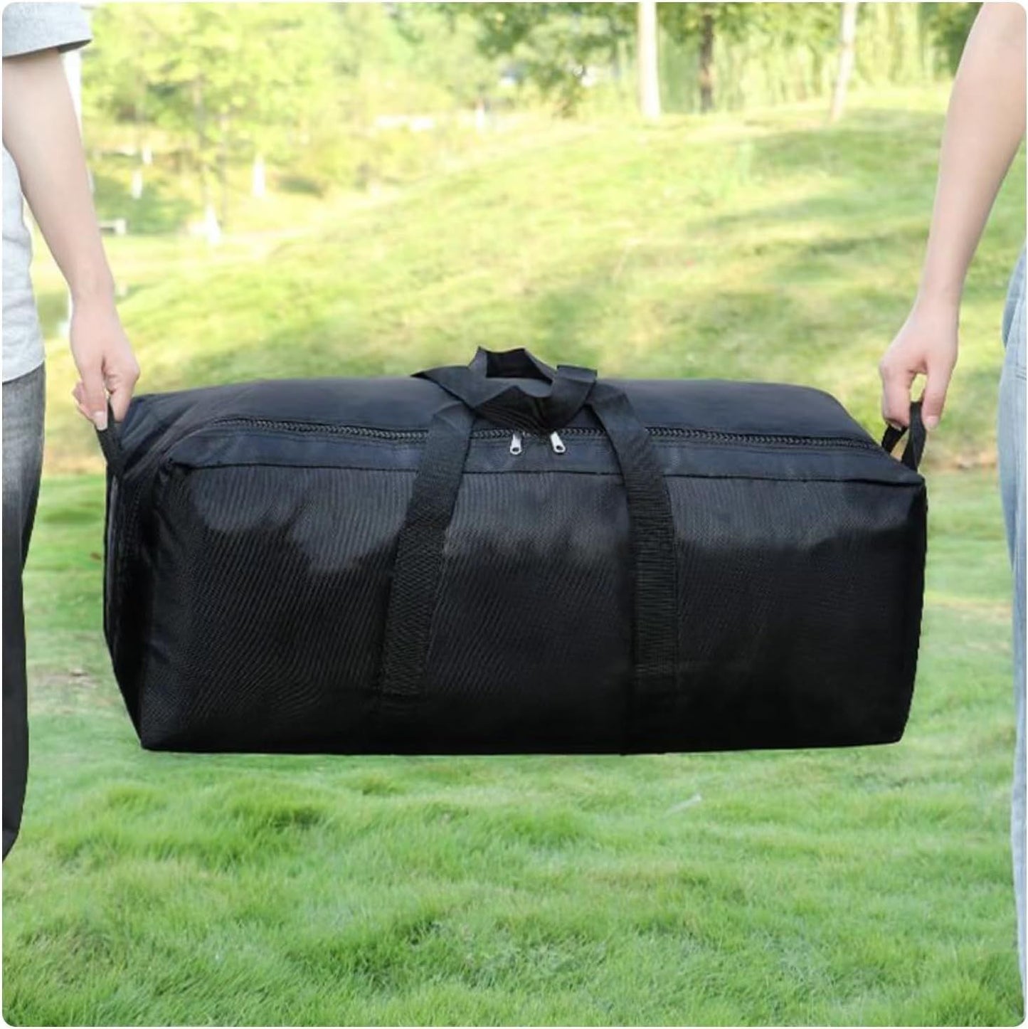 Foldable Heavy Duty Travel Duffle Bag, Sports Storage Bag for Camping, Hiking, Gym Equipment and Team Travel, Black, 70.1 x 30 x 25.9 cm