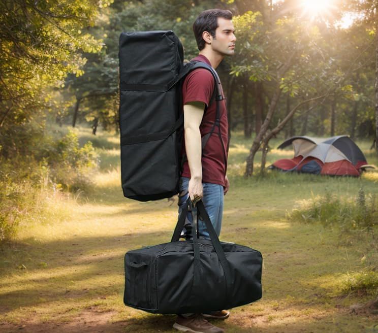 Foldable Heavy Duty Travel Duffle Bag, Sports Storage Bag for Camping, Hiking, Gym Equipment and Team Travel, Black, 70.1 x 30 x 25.9 cm