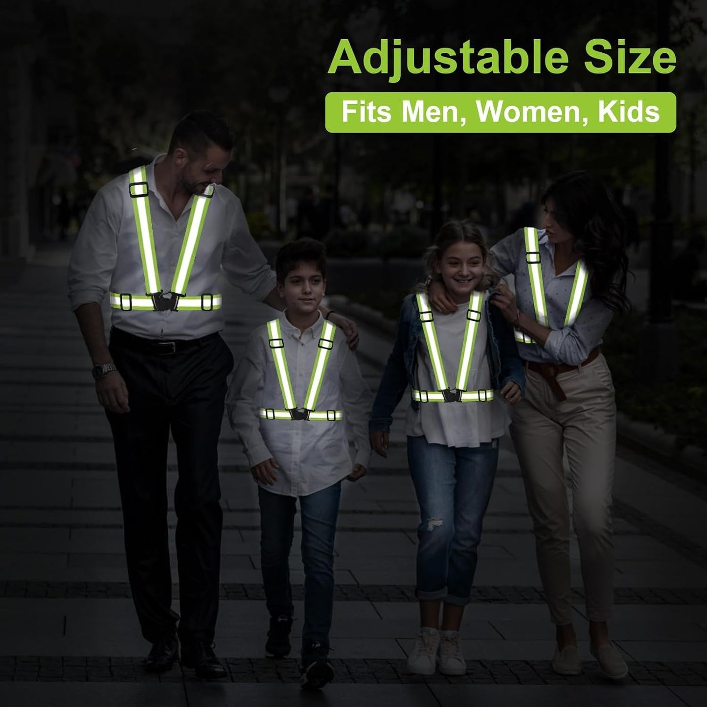 2 Pack High Visibility Reflective Safety Vests, Adjustable Running Gear for Walking, Cycling, Jogging and Night Exercise, Green and Pink